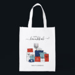 Hanukkah Gifts & Menorah Holiday Reusable Tote Bag<br><div class="desc">Personalise the custom text above. You can find additional coordinating items in our "Hanukkah Gifts and a Menorah" collection.</div>