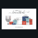 Hanukkah Gifts & Menorah Holiday Sticker<br><div class="desc">Personalise the custom text above. You can find additional coordinating items in our "Hanukkah Gifts and a Menorah" collection.</div>