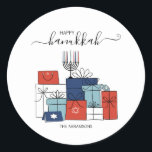 Hanukkah Gifts & Menorah Holiday Sticker<br><div class="desc">Personalise the custom text above. You can find additional coordinating items in our "Hanukkah Gifts and a Menorah" collection.</div>