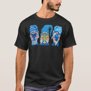 Hanukkah Gnomes   Cute Gnomies With Menorah T-Shirt
