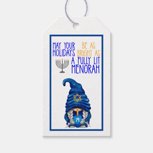 Hanukkah Gnomes  Gift Tags (Front)