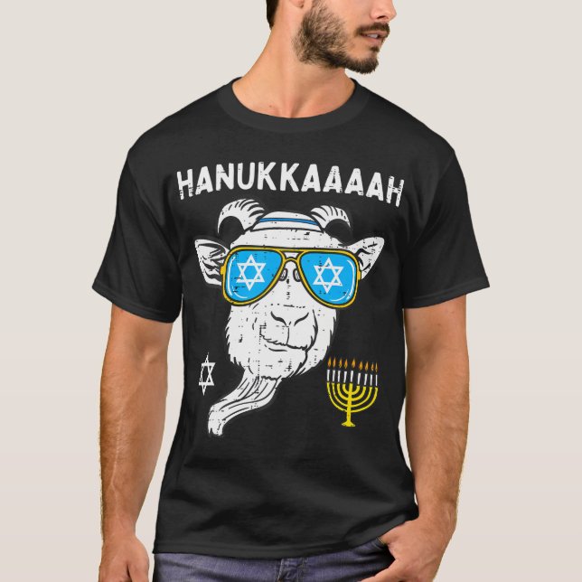 Hanukkah Goat Chanukah Jewish Farm Farmer T-Shirt (Front)