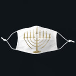 Hanukkah Gold Menorah Cloth Face Mask<br><div class="desc">This holiday face mask cover for Hanukkah features a faux gold menorah on a white background. Designed by world renowned artist ©Tim Coffey.</div>