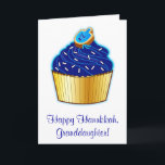Hanukkah Granddaughter: Cupcake and Dreidel Cookie Holiday Card<br><div class="desc">This design celebrates Hanukkah. For matching items type "penguincornerstore hanukkah" into the Zazzle search bar.</div>