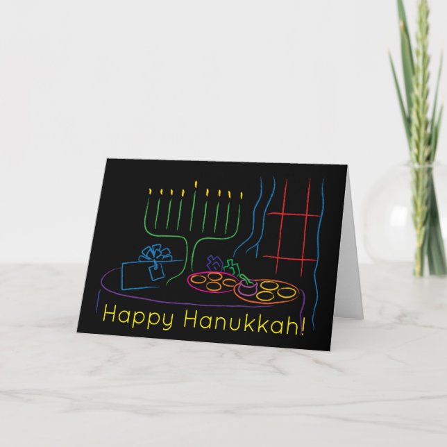 Hanukkah Greeting Card Personalise with envelope (Front)