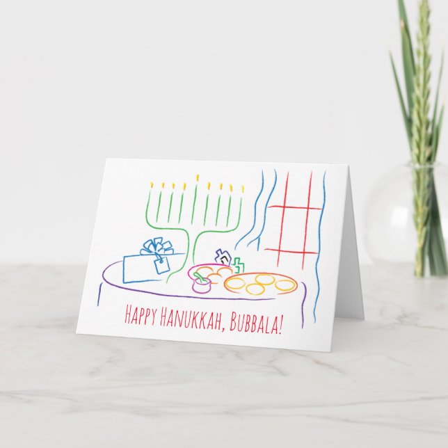Hanukkah Greeting Card Personalise with envelope (Front)