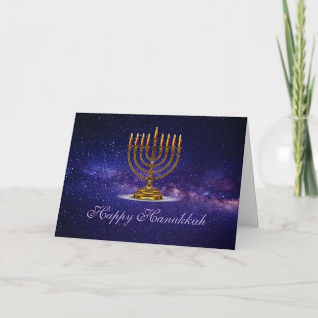 Hanukkah Greeting card with Beautiful Menorah (Front)