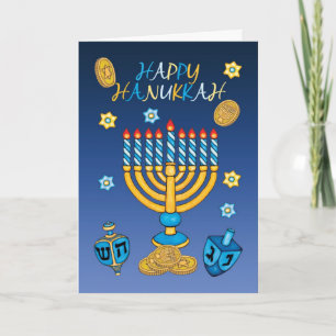 Hanukkah Greeting Card With Menorah