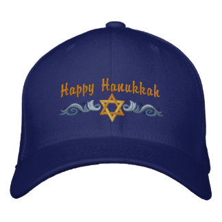 Hanukkah Greeting Embroidered Hat