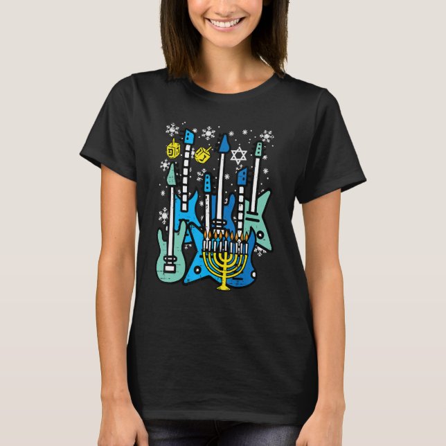 Hanukkah Guitars Chanukah Jewish Rock Rocker Men B T-Shirt (Front)
