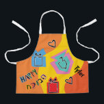 Hanukkah Happy Bright Art Apron<br><div class="desc">Hanukkah Happy Bright Art Apron. Personalise by deleting text and adding your own. Use your favourite font style, colour, and size. Be sure to choose size and strap colour. All design elements can be transferred to other Zazzle products and edited. Happy Hanukkah! Thanks for stopping by. Much appreciated! Size: All-Over...</div>