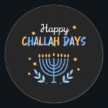 Hanukkah Happy Challah Days Funny Jewish Matching Classic Round Sticker<br><div class="desc">Hanukkah Happy Challah Days Funny Jewish Matching</div>
