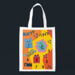 Hanukkah Happy Dancing Colourful Dreidels Reusable Grocery Bag<br><div class="desc">Hanukkah Happy Dancing Colourful Dreidels white 2-sided bag. All design elements can be edited. All editable text can be deleted and replaced with your own message. Use your favourite font colour, size, and style. Happy Hanukkah/Chanukah! Style: Reusable Bag Go green and save the planet with our reusable grocery bag! Made...</div>