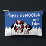 Hanukkah Happy HaMOOkah Accessory Pouch<br><div class="desc">Hanukkah Happy HaMOOkah, Dreidel Game Pouch. All design elements can be edited. Change editable text using your favourite font style, colour, and size. Fill your pouch with dreidels, and playing treats. Game on!!! Happy Hanukkah! Bag Type: Print Cut Sew Small AccessoBag Type: Print Cut Sew Small Accessory Pouch Our pouches...</div>