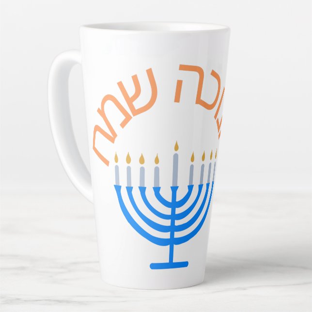 hanukkah, happy hanukkah, menorah, chanukah, mug (Left Angle)