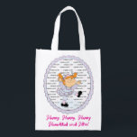 Hanukkah Happy Happy Reusable Grocery Bag<br><div class="desc">Hanukkah Happy Happy, white 2-sided bag. All design elements can be edited. All editable text can be deleted and replaced with your own message. Use your favourite font colour, size, and style. Happy Hanukkah/Chanukah! Style: Reusable Bag Go green and save the planet with our reusable grocery bag! Made with a...</div>