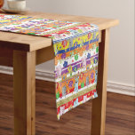 Hanukkah Happy with Cat and Friends 14 x 72 Short Table Runner<br><div class="desc">Hanukkah Happy with Cat and Friends, "14 x 72" This design can be transferred onto other sized table runners and other Zazzle products. (Be sure to check fit if transfer to other size runners.) Add text anywhere on runner. if you like. All design elements can be edited. Thanks for stopping...</div>