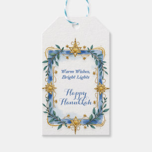 Hanukkah Harmony watercolor  Light & Laughter Gift Tags