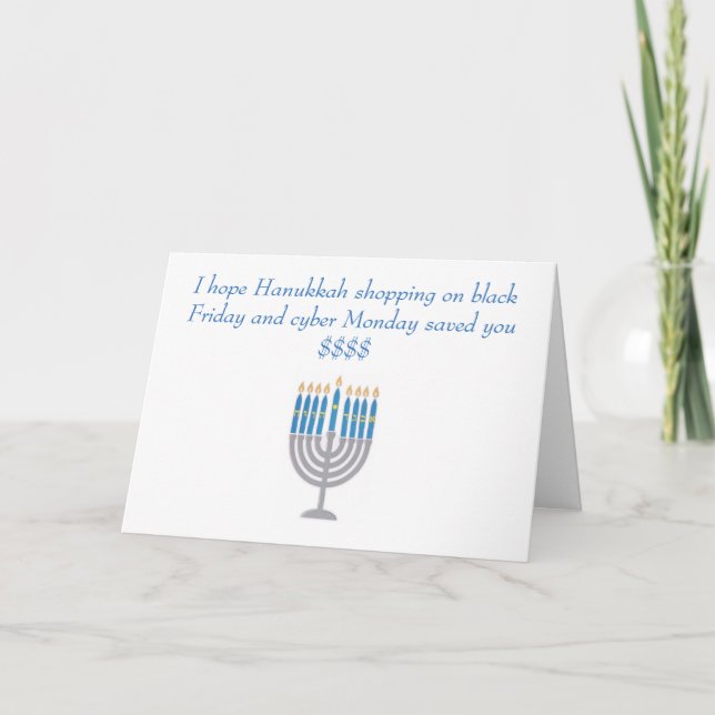 Hanukkah humour greeting card (Front)