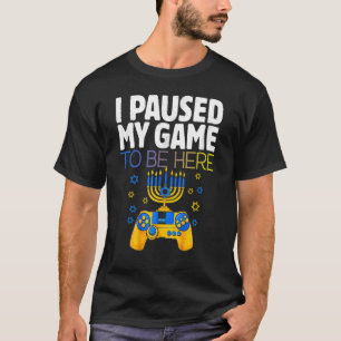 Hanukkah I Paused My Game to be here Controller Ga T-Shirt