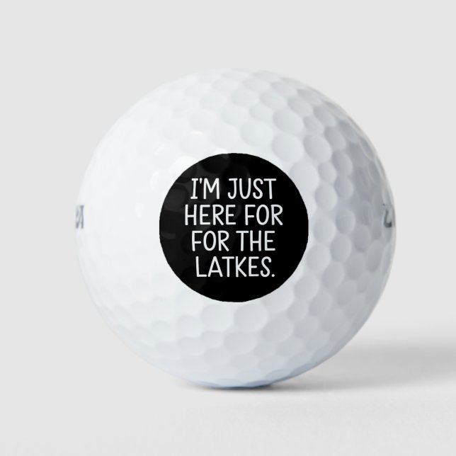 Hanukkah I'm Just Here For The Latkes Jewish  Golf Balls (Front)