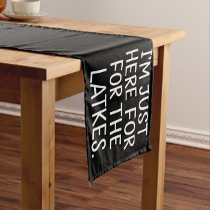 Hanukkah I'm Just Here For The Latkes Jewish Short Table Runner