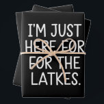 Hanukkah I'm Just Here For The Latkes Jewish  Wrapping Paper Sheet<br><div class="desc">Hanukkah I'm Just Here For The Latkes Jewish Holiday</div>