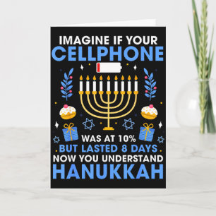 Hanukkah Imagine Your Cellphone Chanukah Jew Men W Card