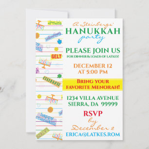 Hanukkah Invitation Party Design