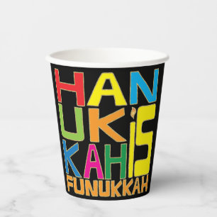 Hanukkah is Funukkah 8 oz. Paper Cups