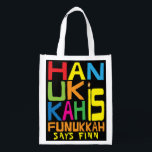 Hanukkah Is Funukkah Bag<br><div class="desc">Hanukkah Is Funukkah, white 2-sided bag. All design elements can be edited. All editable text can be deleted and replaced with your own message. Use your favourite font colour, size, and style. Happy Hanukkah/Chanukah! Style: Reusable Bag Go green and save the planet with our reusable grocery bag! Made with a...</div>