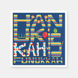 Hanukkah Is Funukkah Stripes Napkin