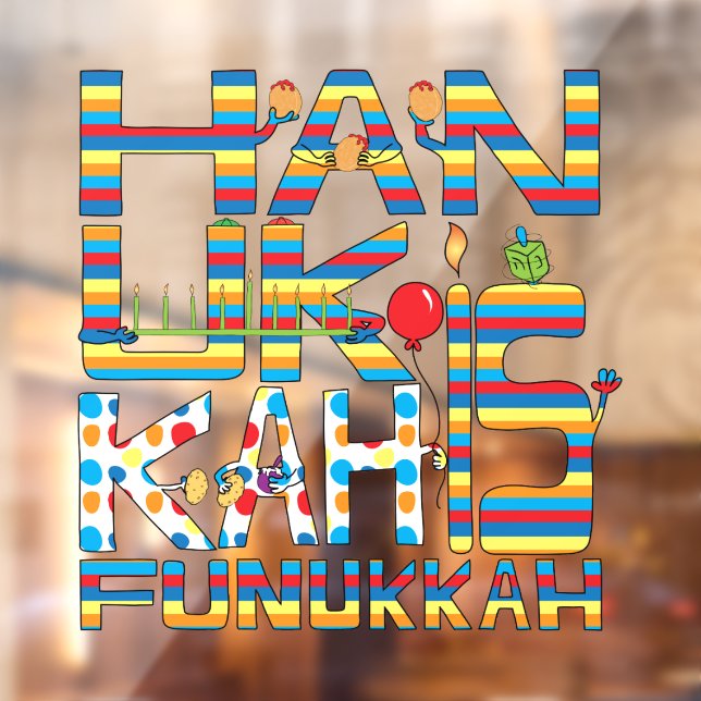 Hanukkah is Funukkah Window Cling (Sheet 2)