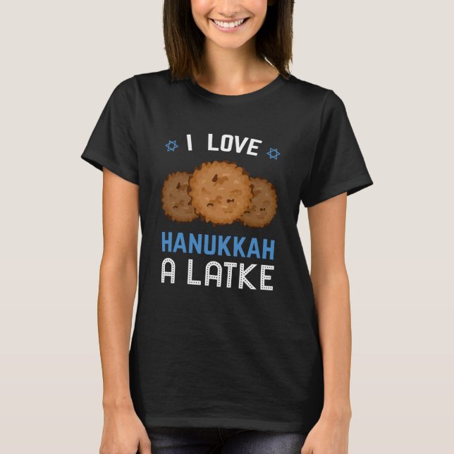 Hanukkah Jewish Festival Latke Potato Pancake Food T-Shirt (Front)