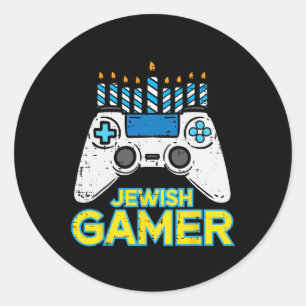 Hanukkah Jewish Gamer Chanukah Video Game Men Boys Classic Round Sticker