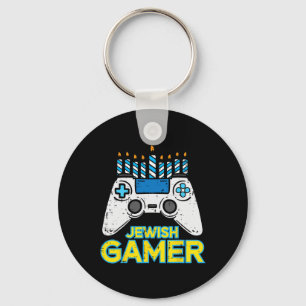 Hanukkah Jewish Gamer Chanukah Video Game Men Boys Key Ring