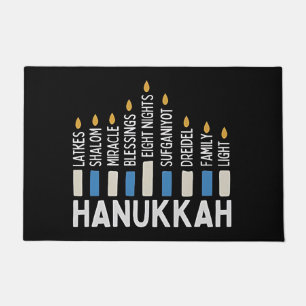 Hanukkah Jewish Holiday Menorah Jew Doormat