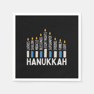 Hanukkah Jewish Holiday Menorah Jew Napkin