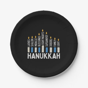 Hanukkah Jewish Holiday Menorah Jew Paper Plate
