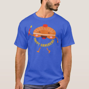 Hanukkah Jewish Holiday Sufganiyah Saying Happy ha T-Shirt