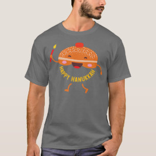 Hanukkah Jewish Holiday Sufganiyah Saying Happy ha T-Shirt