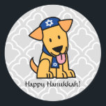 Hanukkah Jewish Labrador Retriever Puppy Dog Classic Round Sticker<br><div class="desc">Hanukkah Jewish Labrador Retriever Puppy Dog. Thank you for looking at Happy Foods Design!</div>