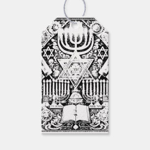 Hanukkah Jewish Menorah Hebrew Gift Tags