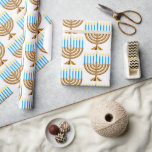 Hanukkah Jewish Menorah Hebrew Gift  Wrapping Paper<br><div class="desc">Celebrate Hanukkah with this iconic Menorah design.
Gift wrapping in style for your celebration.</div>