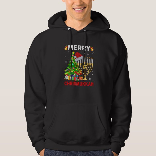 Hanukkah Jewish Merry Christmas Chrismukkah Ugly S Hoodie (Front)