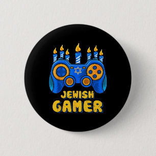 Hanukkah Jewish Video Game Controller Gamer Chanuk 6 Cm Round Badge