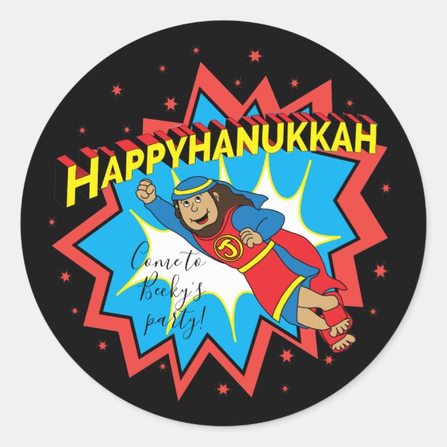 Hanukkah Judah Maccabee Chanukah Round Classic Round Sticker (Front)