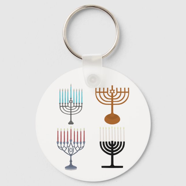 Hanukkah Judaism Jew Religion Key Ring (Front)