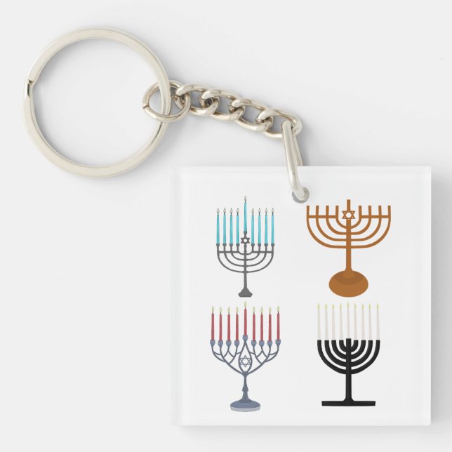 Hanukkah Judaism Jew Religion Key Ring (Front)