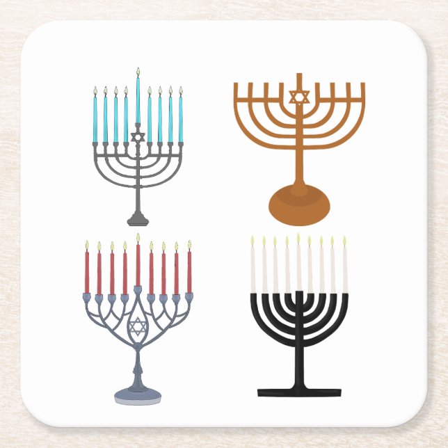 Hanukkah Judaism Jew Religion Square Paper Coaster (Front)